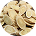 A blurry, circular close-up of sliced almonds.