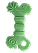 A light green, bone-shaped, textured dog chew toy on a white background.