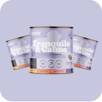 A blurry placeholder image of three purple and white product containers.