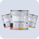 A product shot of three cans of Alfavet Placas & Tartaro pet supplement.