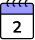 A small icon of a spiral-bound calendar page showing the number 2.