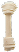 A single, ornate, off-white key against a white background.