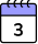 An icon of a calendar page showing the number 3.