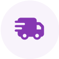 Purple circle with a white icon of a car inside.