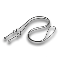 A black leash featuring a loop for easy handling and attachment.