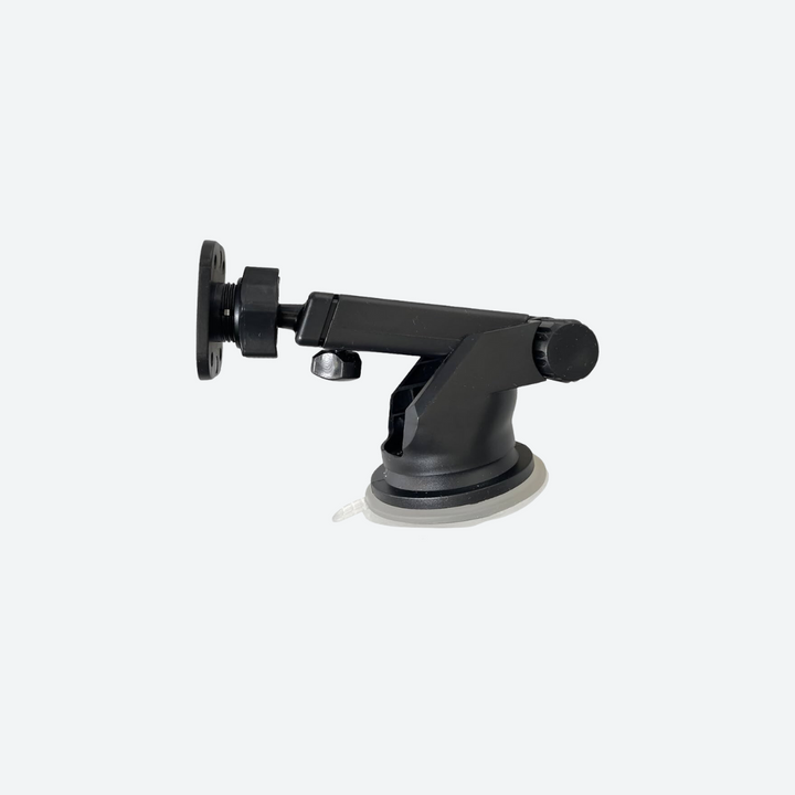 Black and gray suction cup mount on a neutral background.