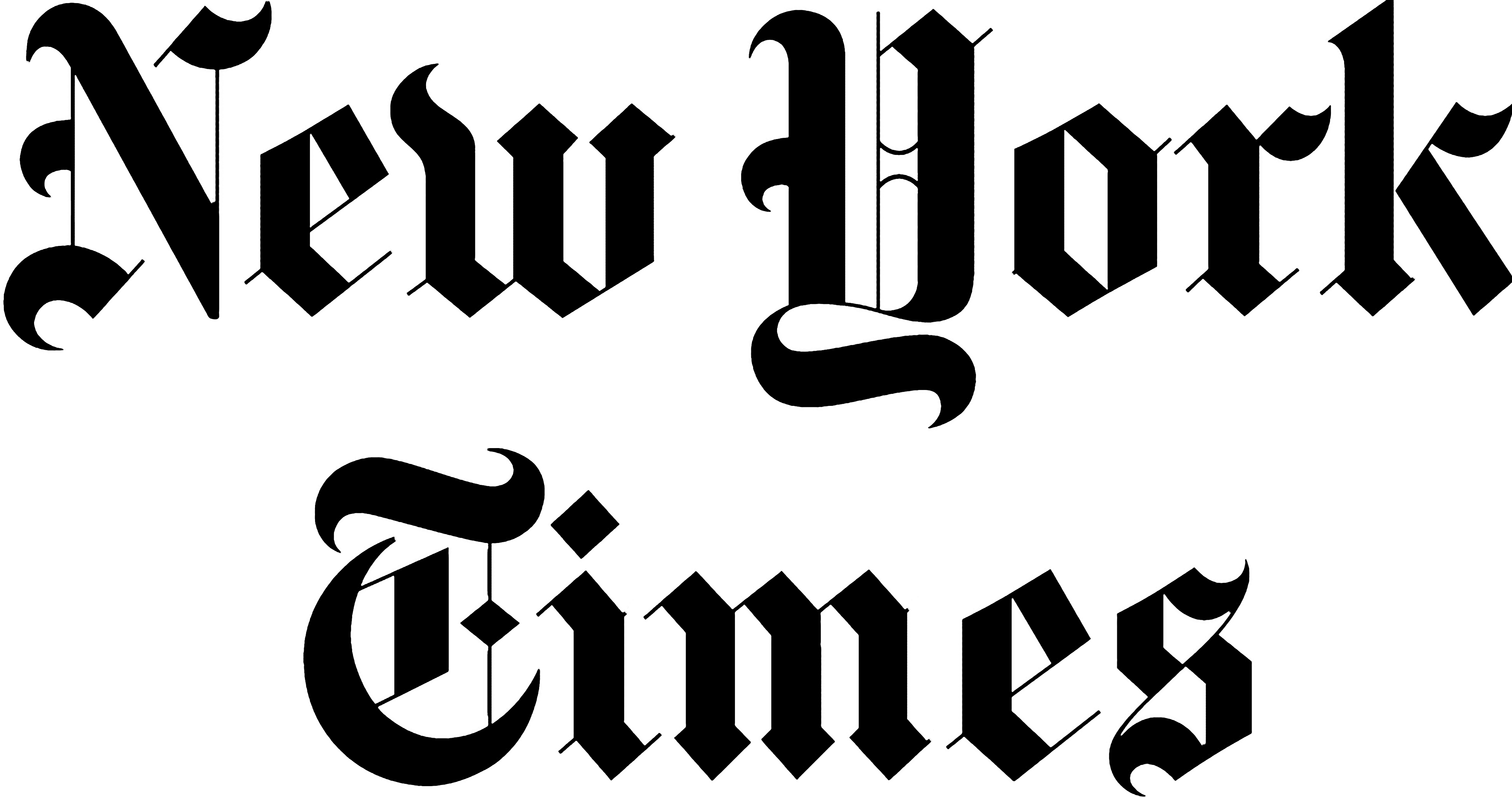 The masthead logo for The New York Times, which reads 'New York Times' in a blackletter font.
