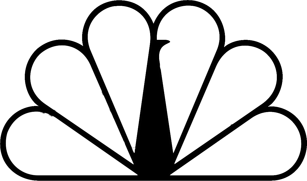 The black and white outline of the NBC peacock logo, with its head facing right.