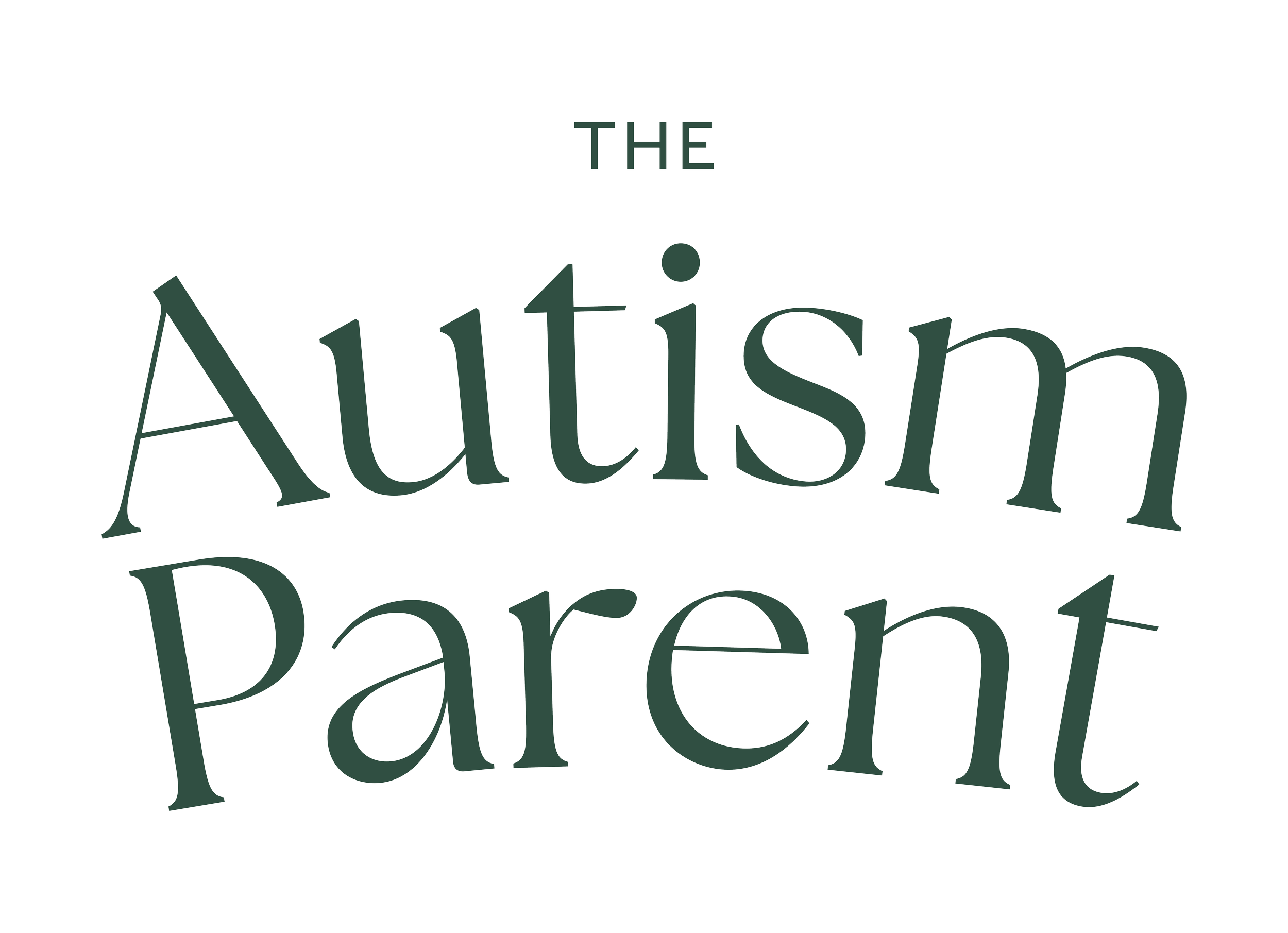 The words 'The Autism Parent' in a dark green serif font on a green background.