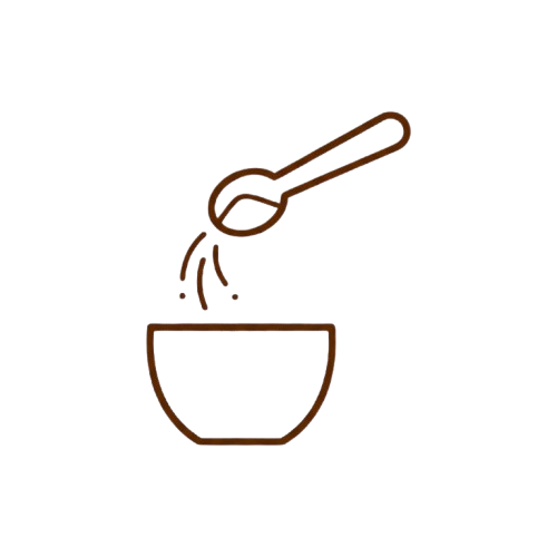 Outline of spoon pouring into a bowl on transparent background.