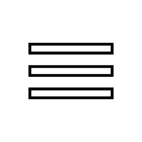 An icon with three stacked horizontal black lines.