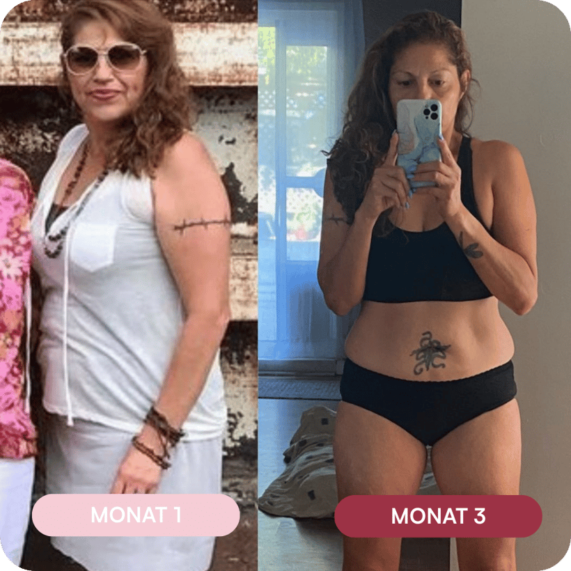Karin K. – vorher (Monat 1) und nachher (Monat 3)