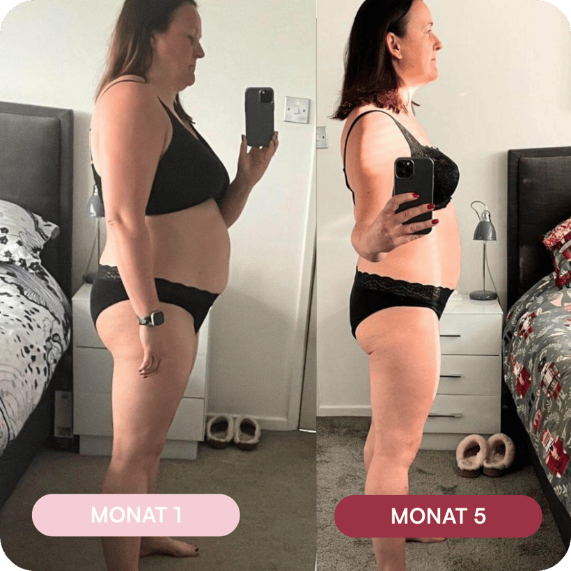 Valerie – vorher (Monat 1) und nachher (Monat 5)