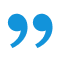 A blue icon of closing quotation marks.