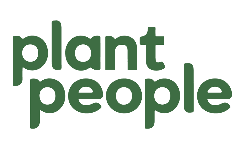 The words 'plant people' in a green, lowercase, sans-serif font, with 'plant' above 'people'.