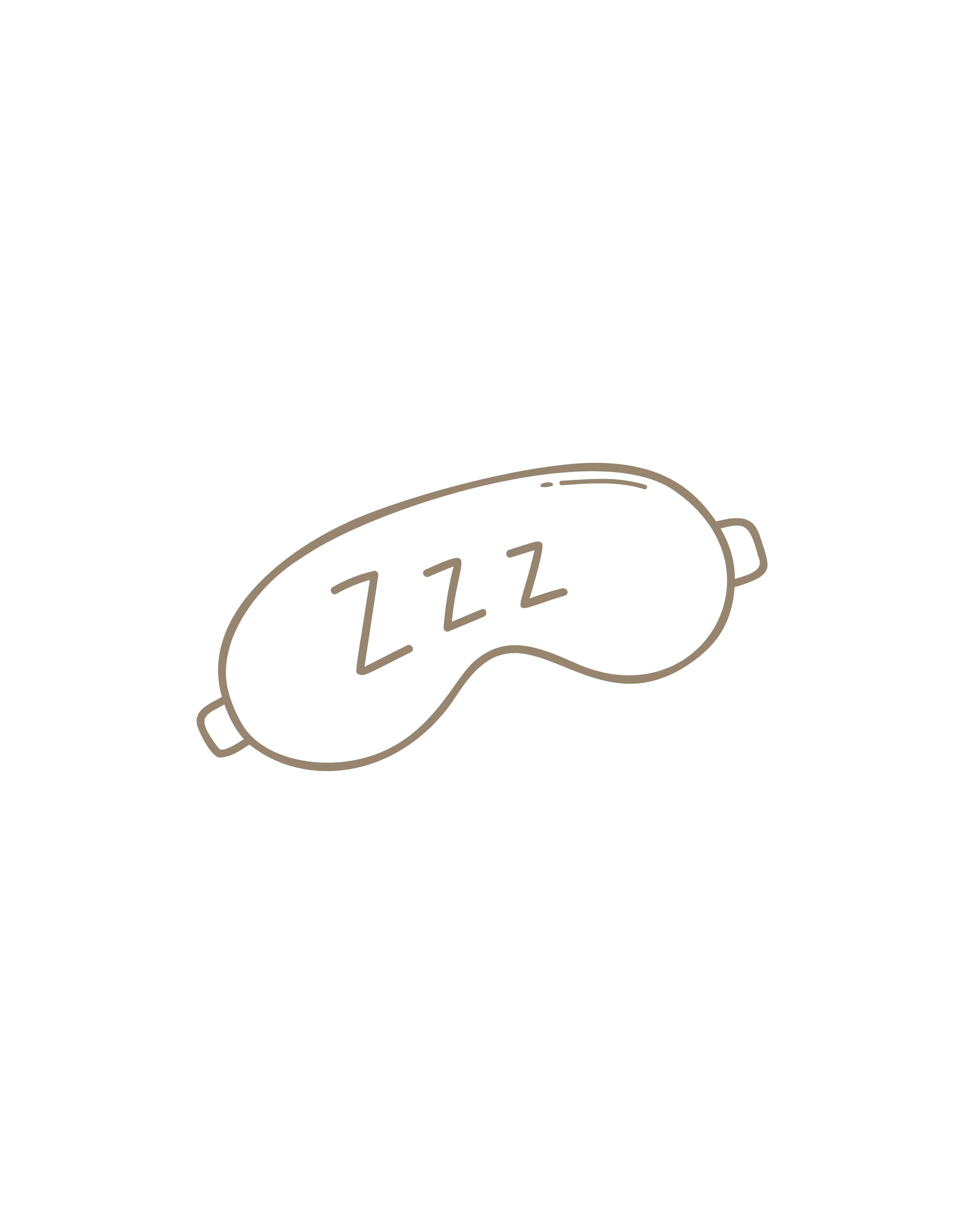 Illustration of a sleep mask with 'ZZZ' on it.