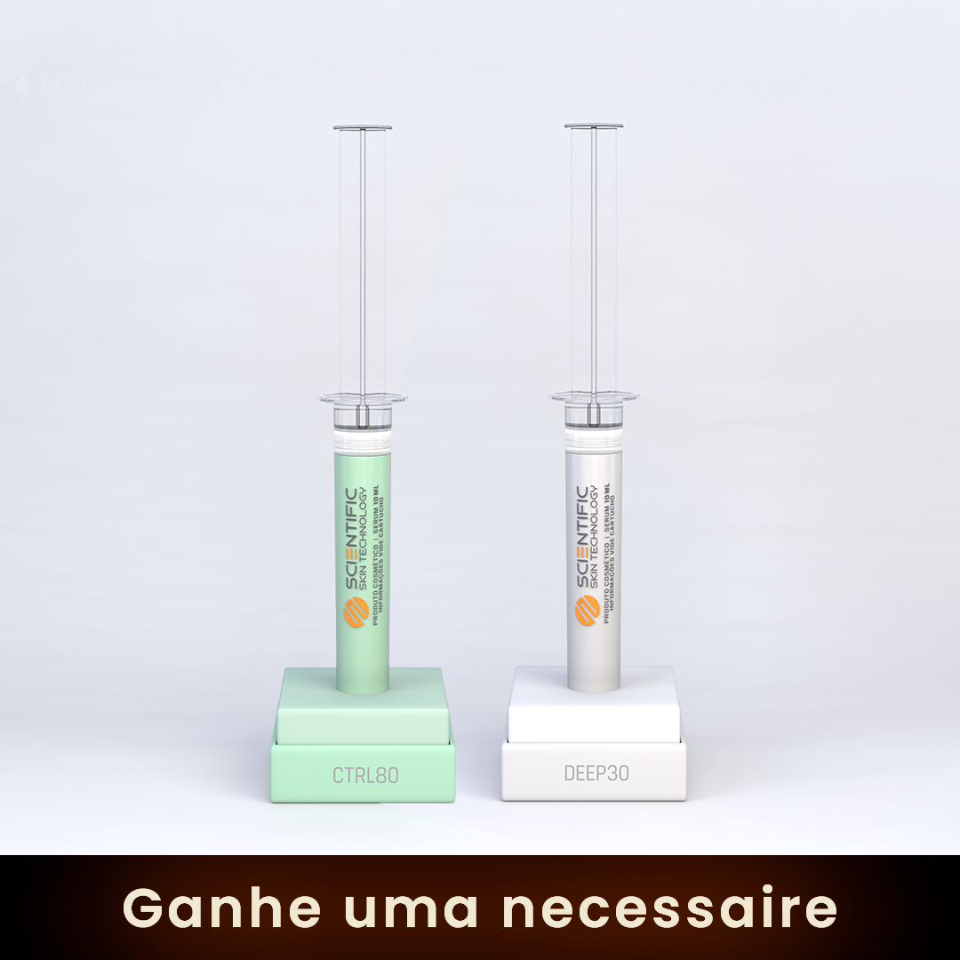 A pink syringe-shaped cosmetic product in a 'LIFT10' branded stand.