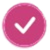 A pink circular icon with a white checkmark in the center.