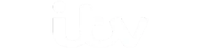The white itv logo on a plain background.