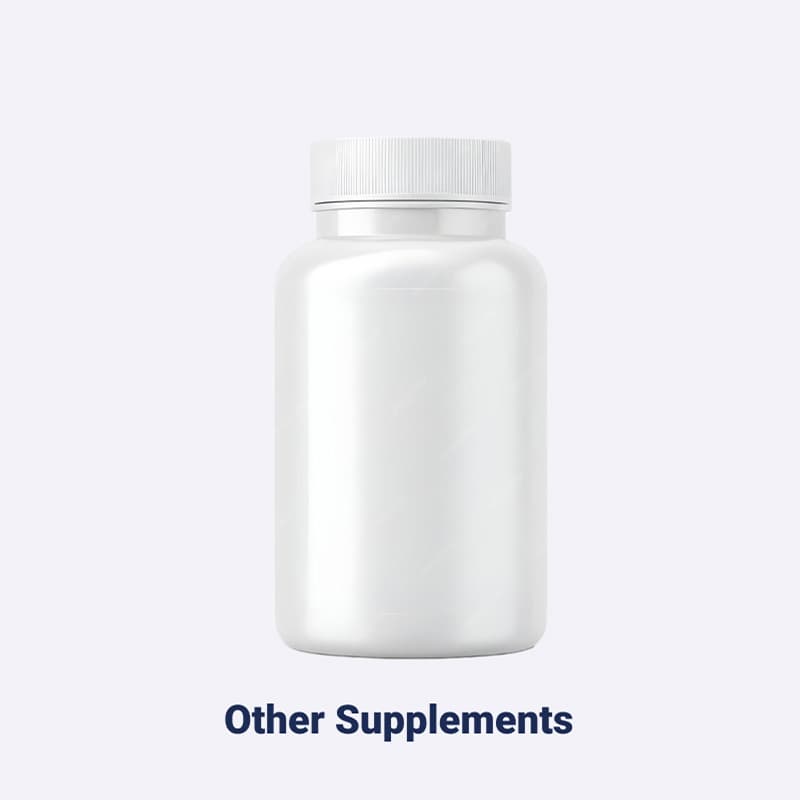 White plastic bottle labeled 'Other Supplements' on a light background.