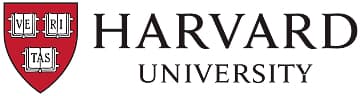 Harvard University logo with shield and 'Veritas' motto.