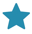 Blue star icon on a white background.