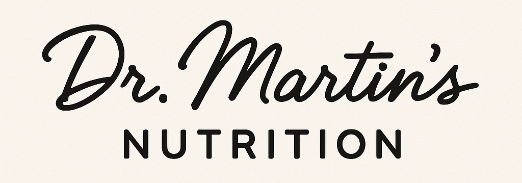 'Dr. Martin's Nutrition' text logo in black script and bold font.