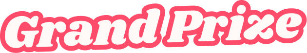 The text Grand  in an off-white, bubbly font with a thick pink outline.