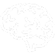 Line drawing of a brain on a black background.