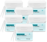 A five-pack of white plastic containers with light blue and white packaging sleeves against a white background.