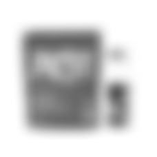 A blurry, black and white placeholder image of a pouch next to a small bottle.