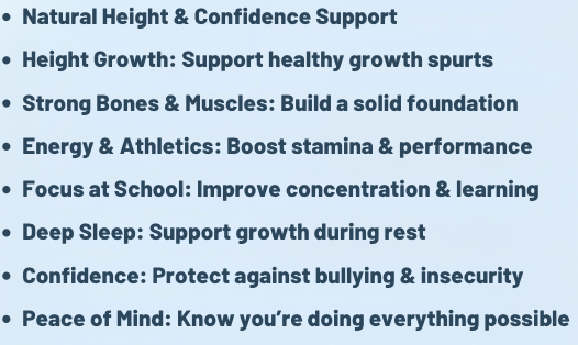 List of benefits related to growth, confidence, and learning support.