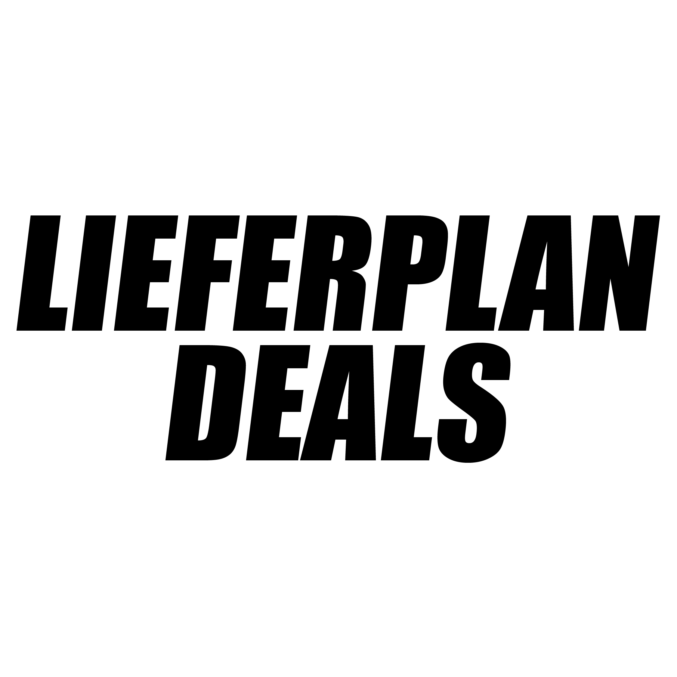 Bold black text reads 'LIEFERPLAN DEALS' on a green background.
