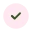 A green checkmark icon inside a light pink circle.