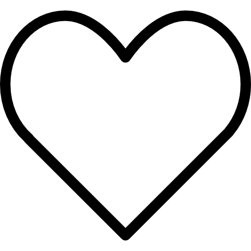 Outline of a heart shape on a white background.