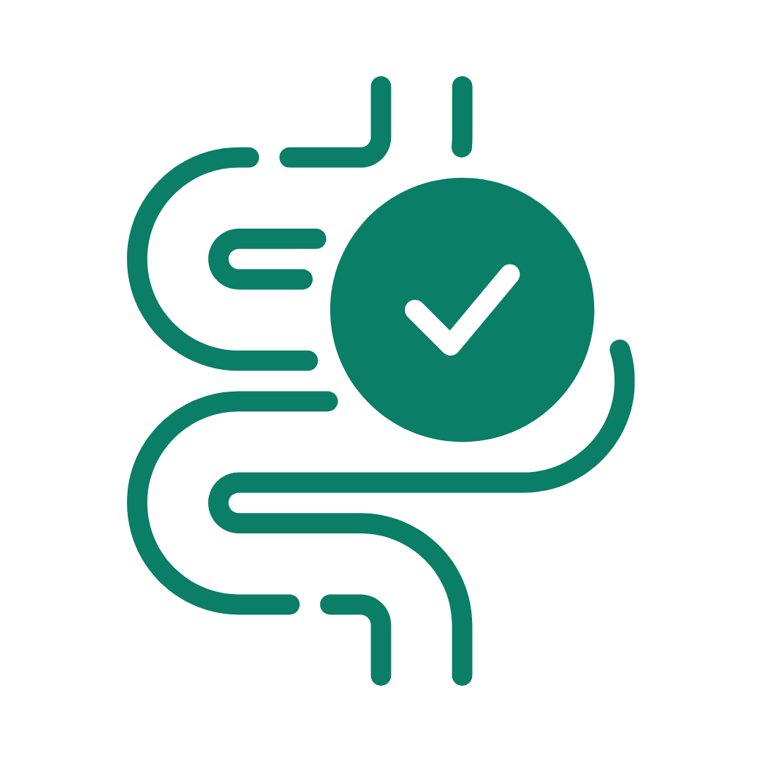 Abstract green design with a checkmark inside a circle.