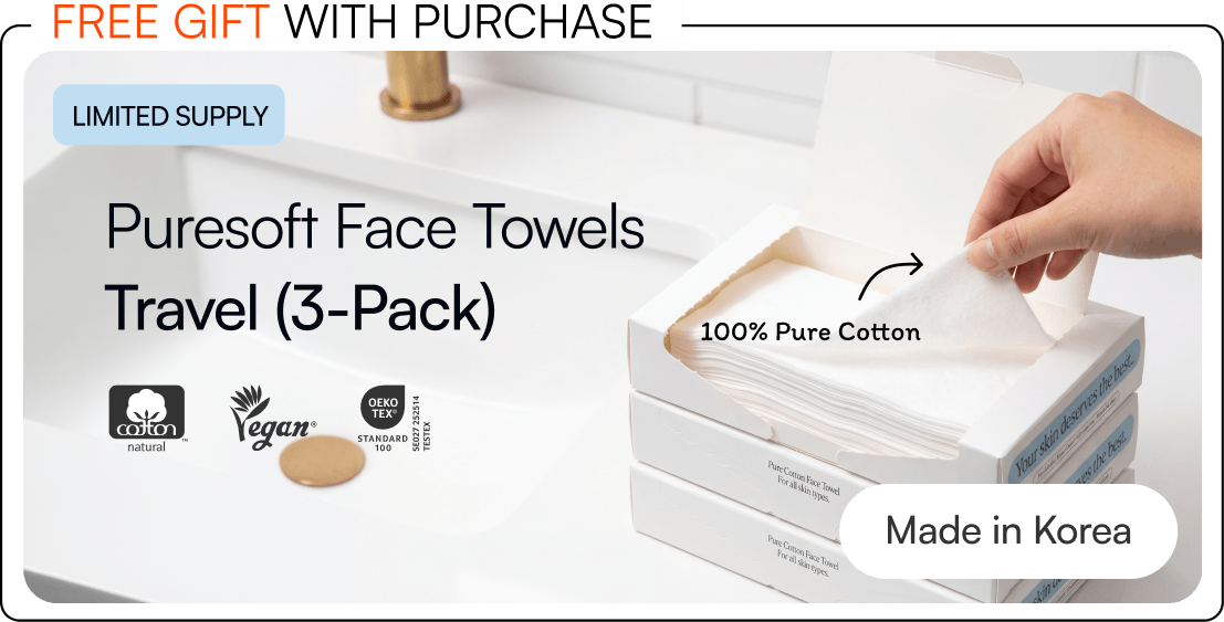 Water filtration products on a countertop with promotional discount text.
