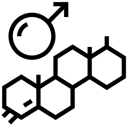 Black outline of a chemical structure with a male symbol.
