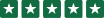 A graphic of five white stars inside individual green boxes, representing a rating.