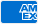 The American Express logo on a blue background.