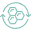 A light green icon of three hexagons surrounded by a circular arrow.