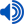 A blue icon of a speaker with sound waves, representing audio or volume.