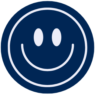A simple blue and white smiley face icon.