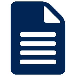 Icon of a blue document with text lines and a folded corner.