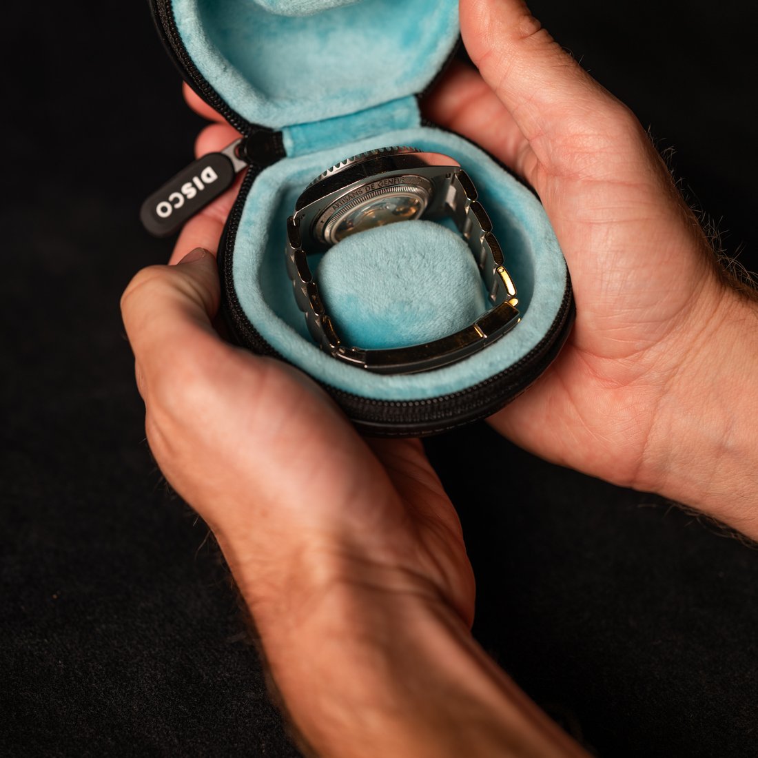 Watch protected inside the Tracker Puck