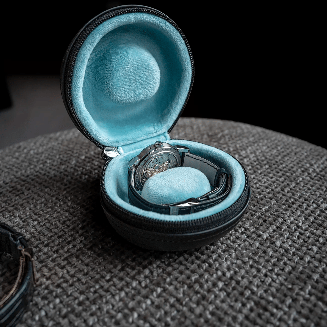 Open Tracker Puck with soft blue interior