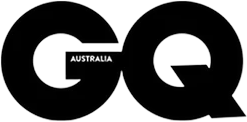 The black and white logo for GQ Australia.
