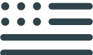 Stylized American flag with circles as stars and lines as stripes.