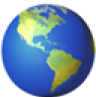 Emoji of Earth showing North and South America.