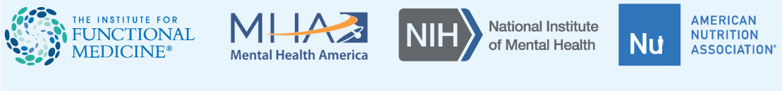 Logos of four health organizations on a light blue background.